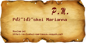 Pölöskei Marianna névjegykártya